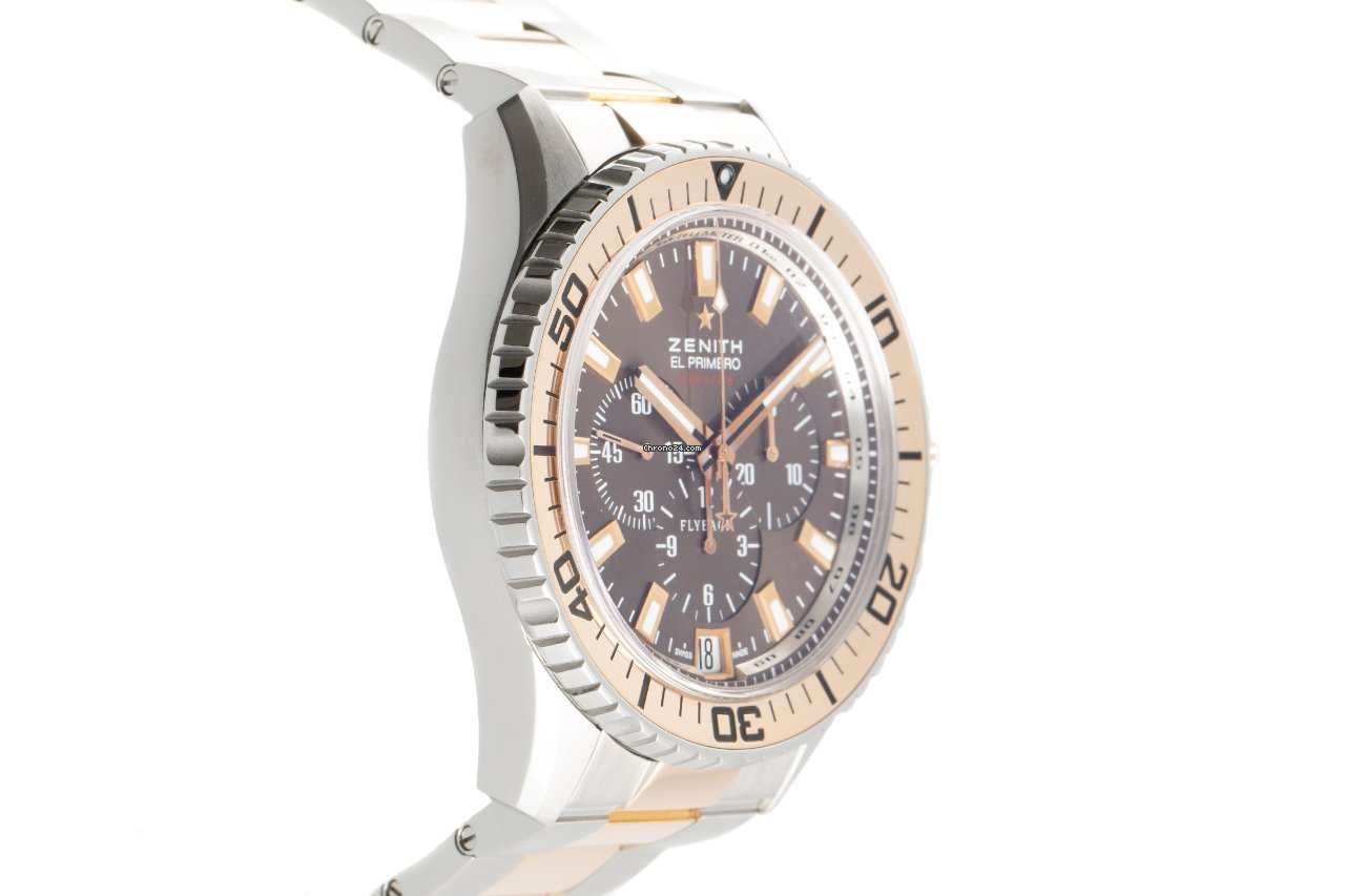 IMG_9081 Zenith El Primero Stratos Flyback Mens watch Unisex Automatic Gold Steel 51.2061.405 75.M2060 Replica 4