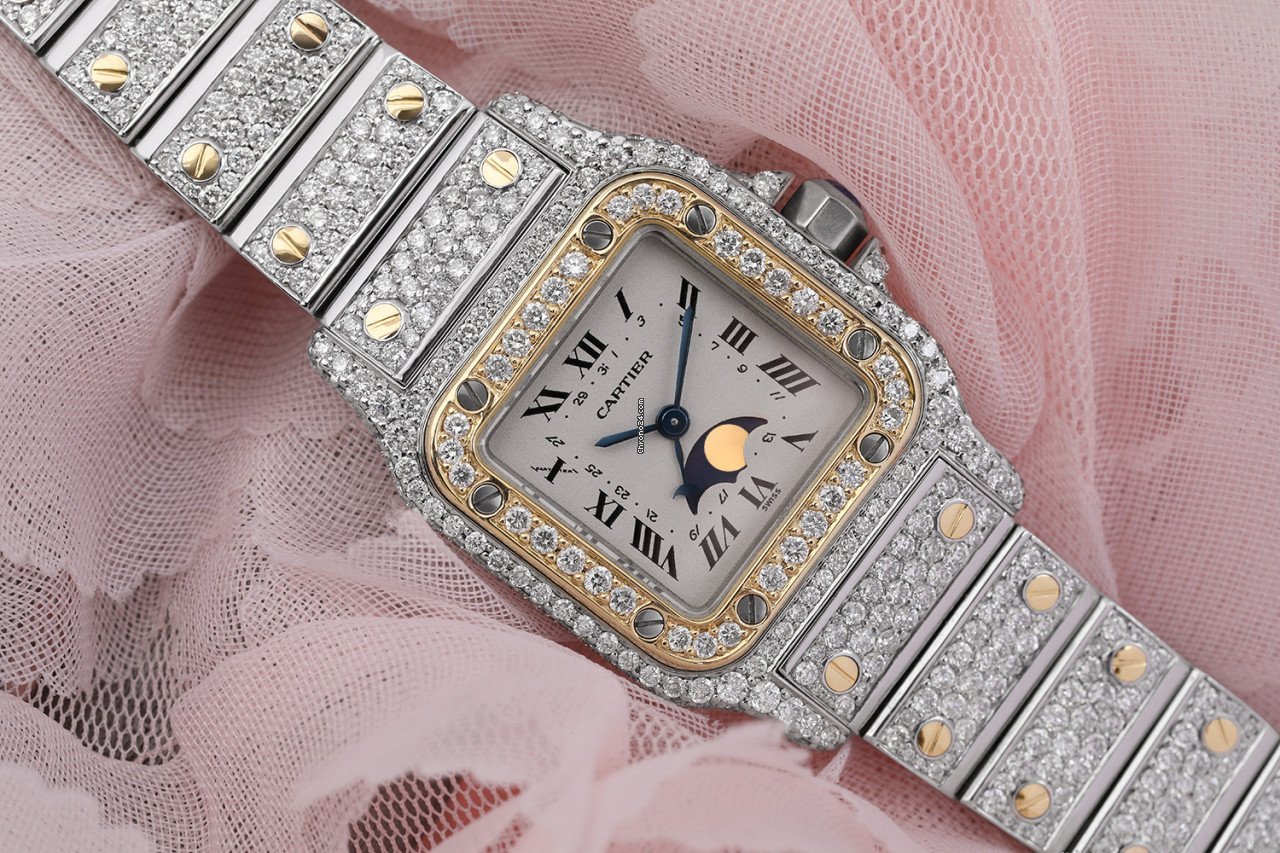 IMG_9081 Cartier Santos Galbee Womens watch Quartz Gold Steel 119902 Replica 4