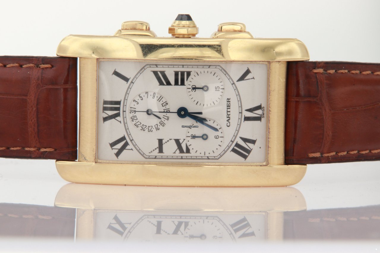 IMG_9081 Cartier Tank Americaine Mens watch Unisex Quartz Yellow gold 1730 Replica 4