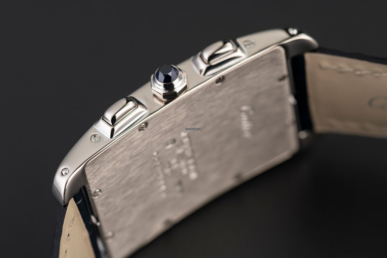 Cartier Tank Americaine Mens watch Unisex Quartz White gold 2312 Replica 4