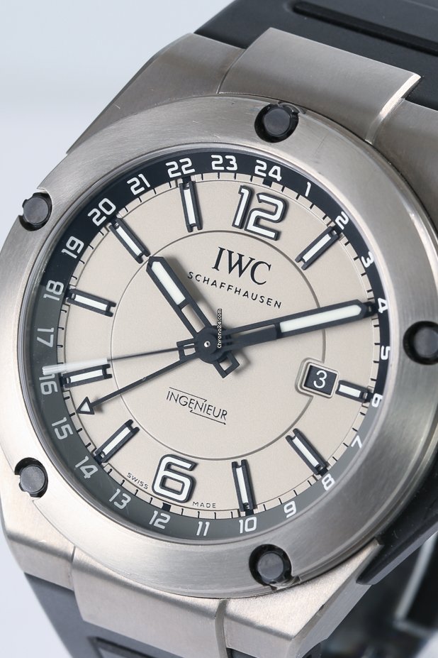 IWC Ingenieur Dual Time Mens watch Unisex Automatic Titanium IW3264-03 Replica 4