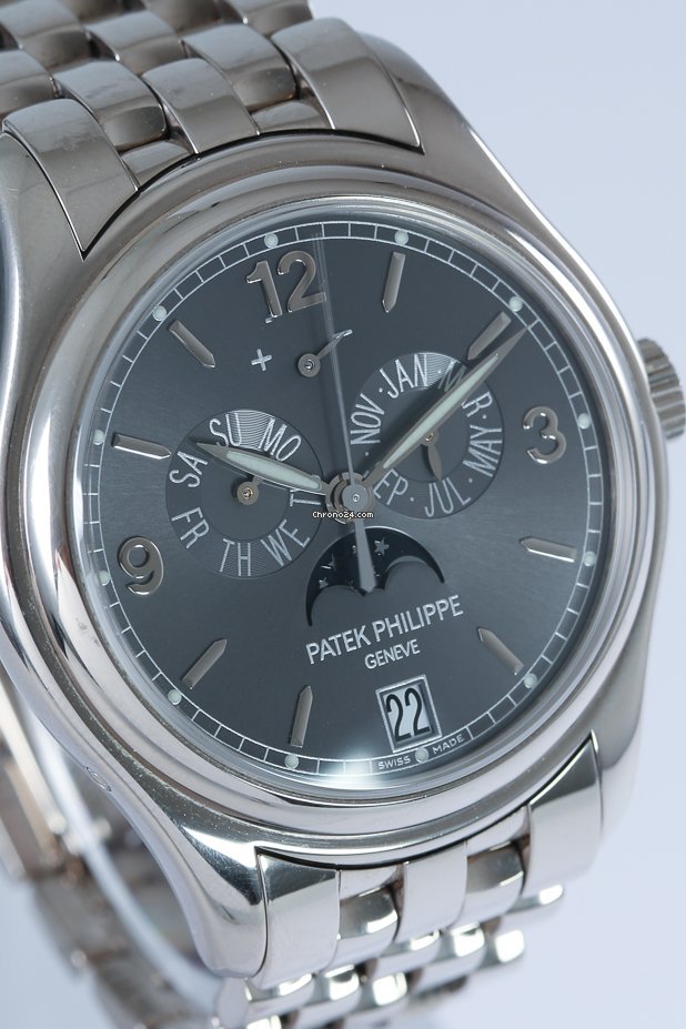 IMG_9081 Patek Philippe Annual Calendar Mens watch Unisex Automatic White gold 5146 1G-010 Replica 4