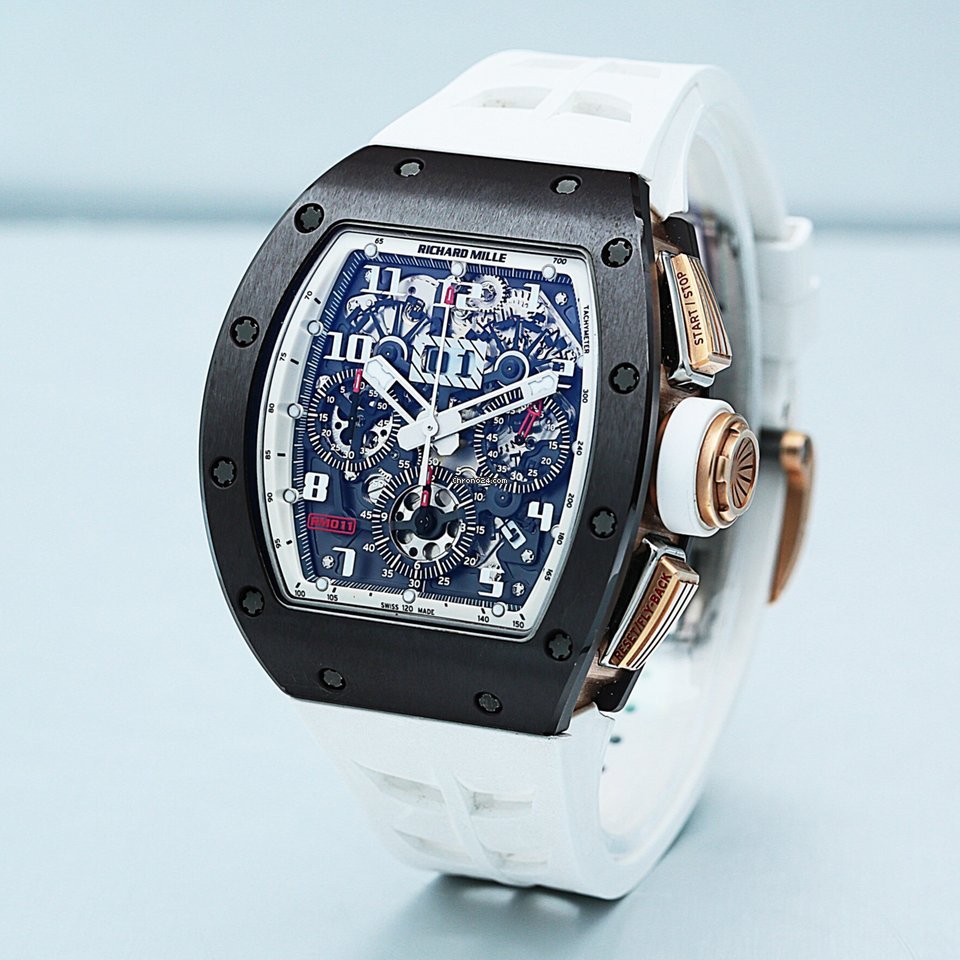IMG_9081 Richard Mille RM 011 Mens watch Unisex Automatic Ceramic RM011 AO RG-TZP-Z Replica 4