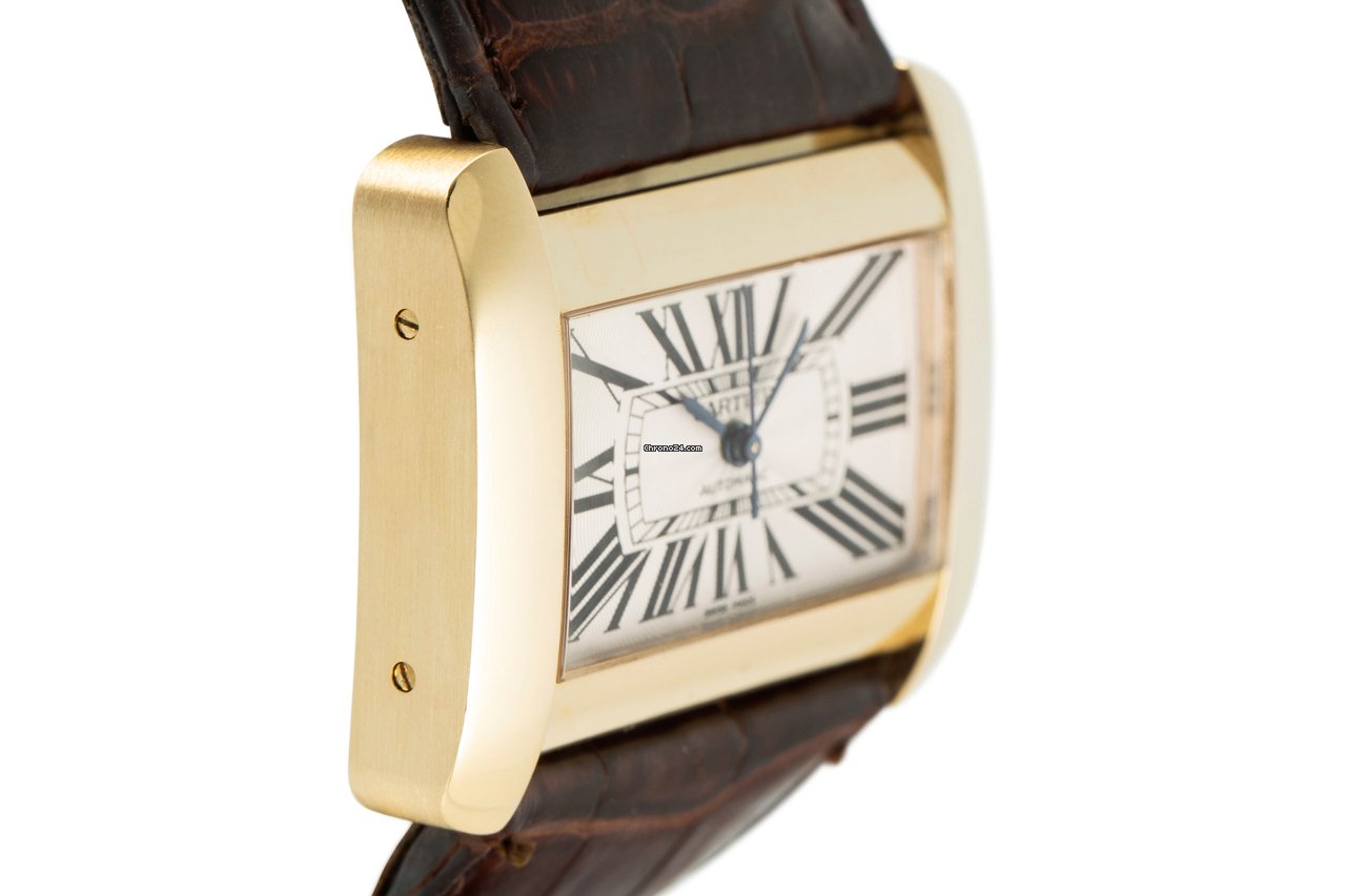 IMG_9081 Cartier Tank Divan Mens watch Unisex Automatic Yellow gold 2603 Replica 4