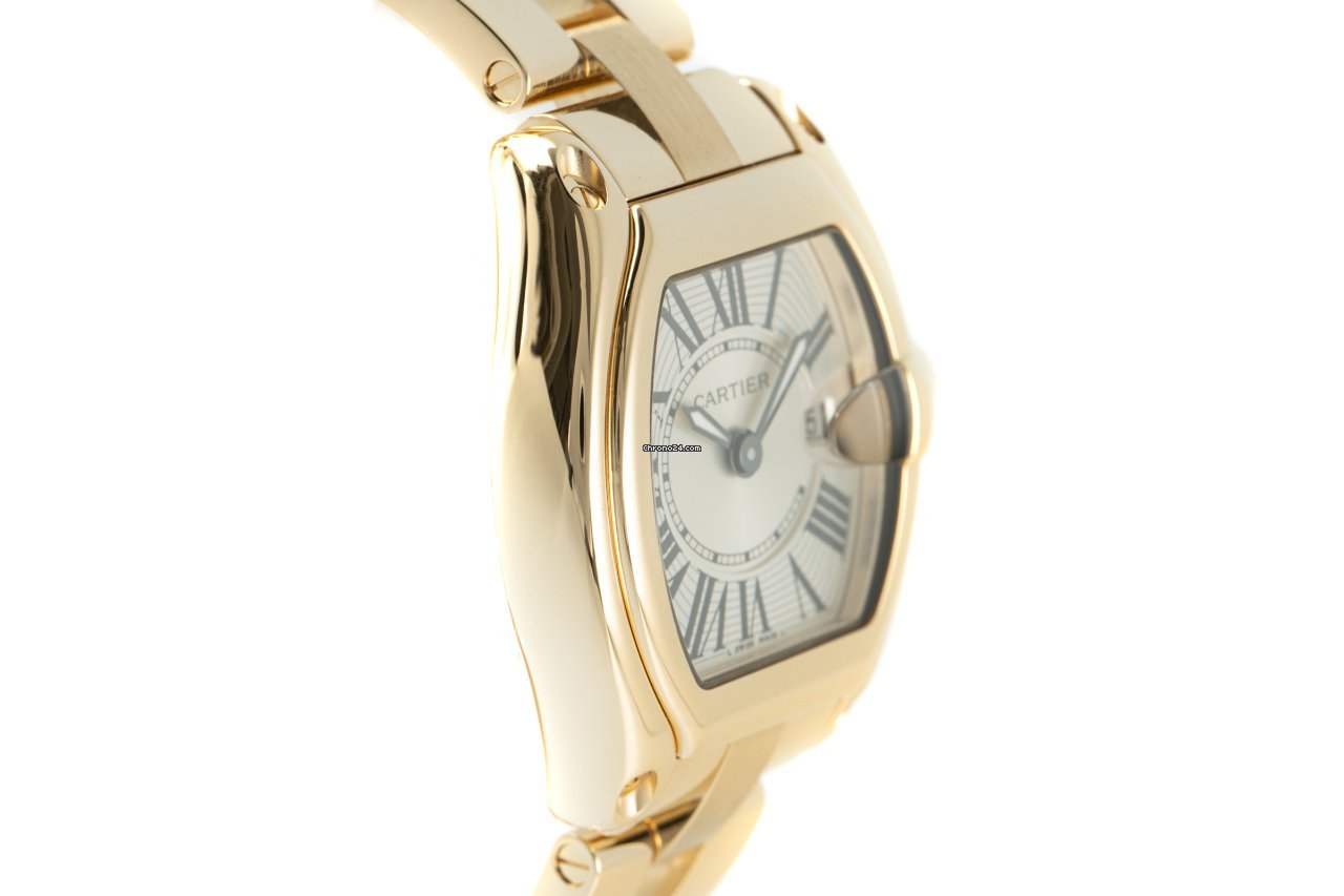 IMG_9081 Cartier Roadster Mens watch Unisex Quartz Yellow gold W62018V1 Replica 4