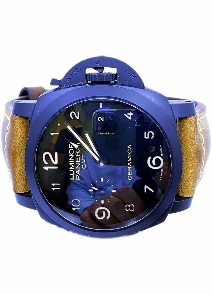 IMG_9081 Panerai Luminor 1950 3 Days GMT Automatic Mens watch Unisex Automatic Ceramic GMT PAM00441 Replica 4