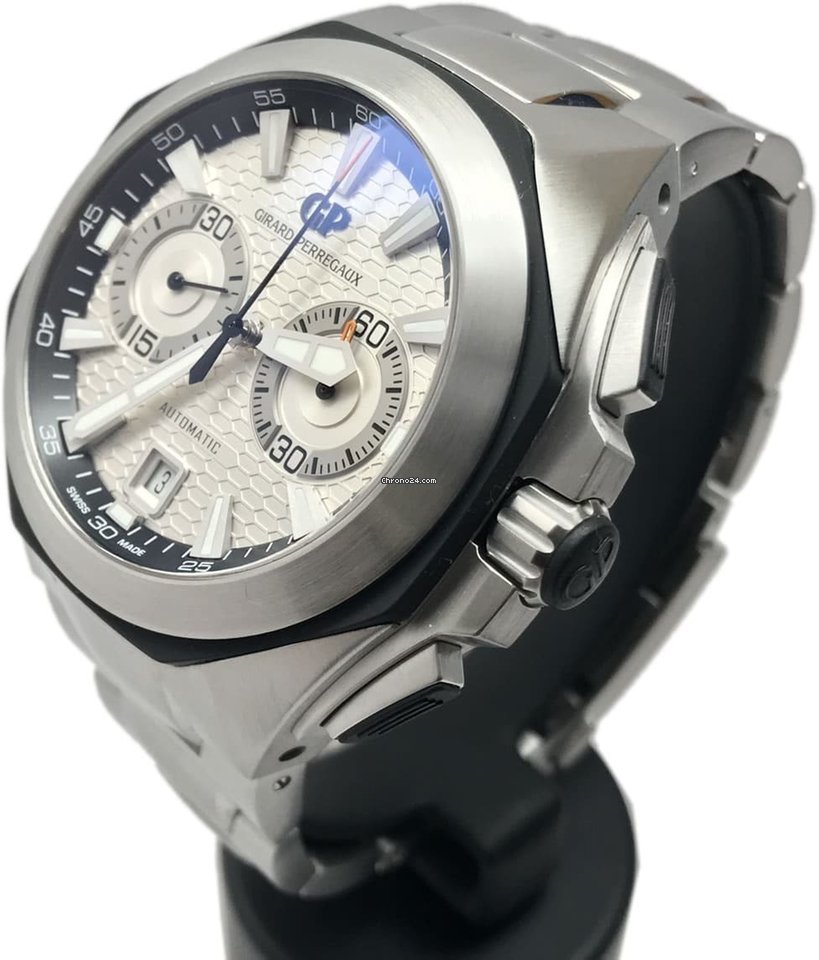 IMG_9081 Girard Perregaux Chrono Hawk Mens watch Unisex Automatic Steel 49970-11-131-11A Replica 4