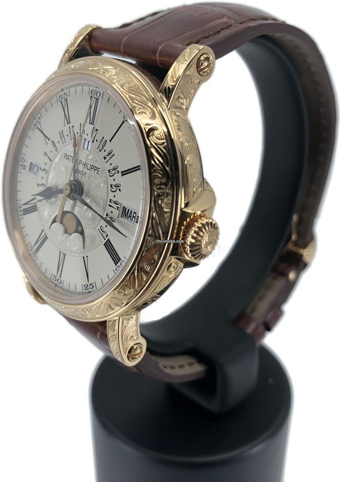 Patek Philippe Perpetual Calendar Mens watch Unisex Automatic Rose gold 5160R-001 Replica 4