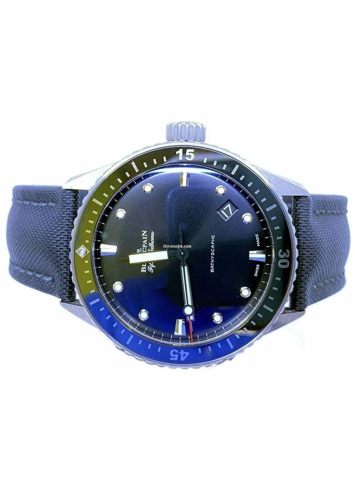 IMG_9081 Blancpain Fifty Fathoms Bathyscaphe Mens watch Unisex Automatic Titanium 5000 1230 B52A Replica 4