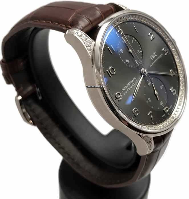 IMG_9081 IWC Portuguese Chronograph Mens watch Unisex Automatic White gold 3714.74 Replica 4