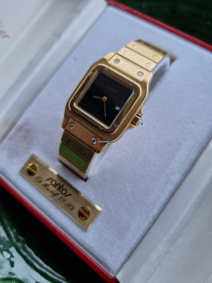 IMG_9081 Cartier Santos Mens watch Unisex Automatic Yellow gold 2960 Replica 4