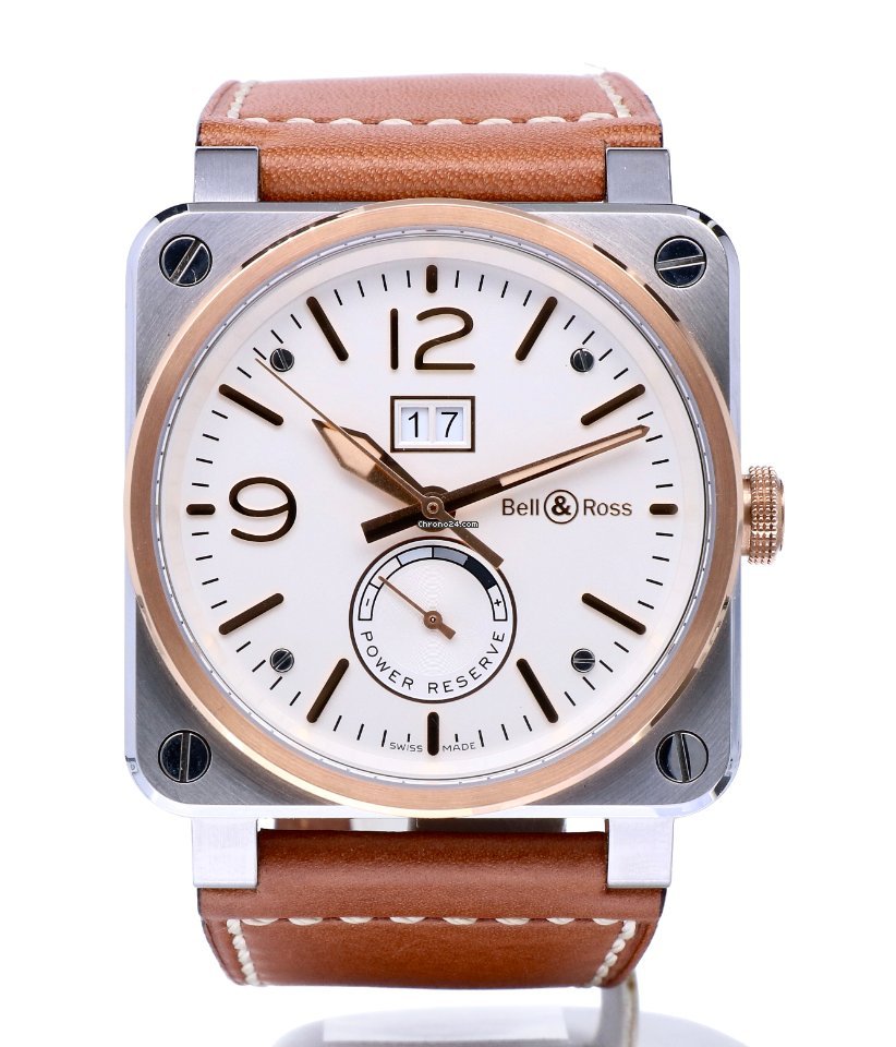 Bell & Ross BR 03-90 Grande Date et Reserve de Marche Mens watch Unisex Automatic Gold Steel BR0390-BICOLOR Replica 4