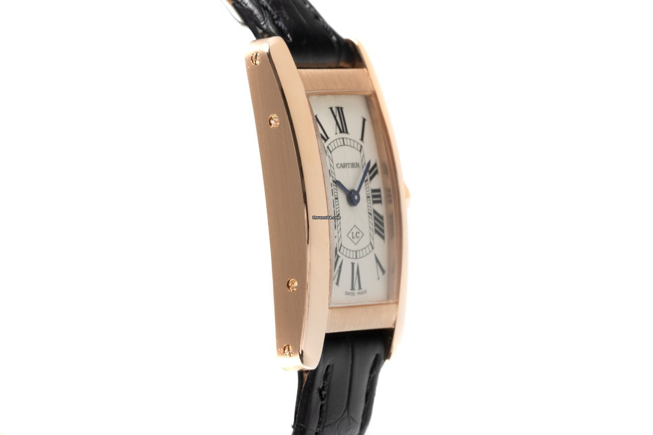 IMG_9081 Cartier Tank Americaine Womens watch Quartz Red gold 2503 Replica 4