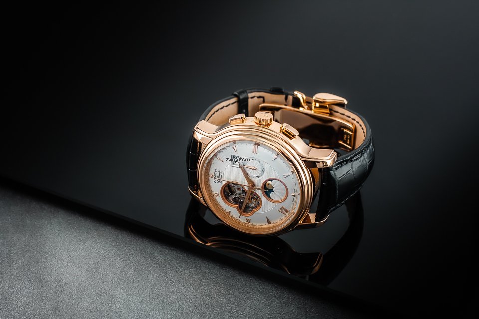 IMG_9081 Zenith Mens watch Unisex Automatic Rose gold 18 1260 4047 Replica 4