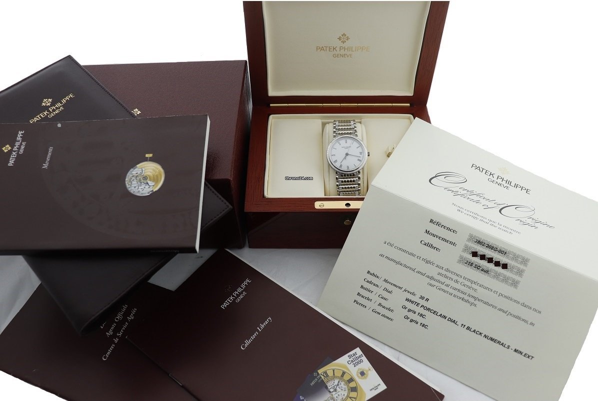 Patek Philippe Calatrava Mens watch Unisex Automatic White gold 3802 205 Replica 4