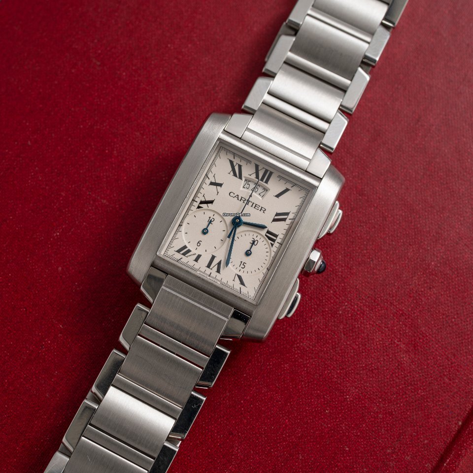Cartier Tank Francaise Mens watch Unisex Quartz Steel 2653 Replica 4