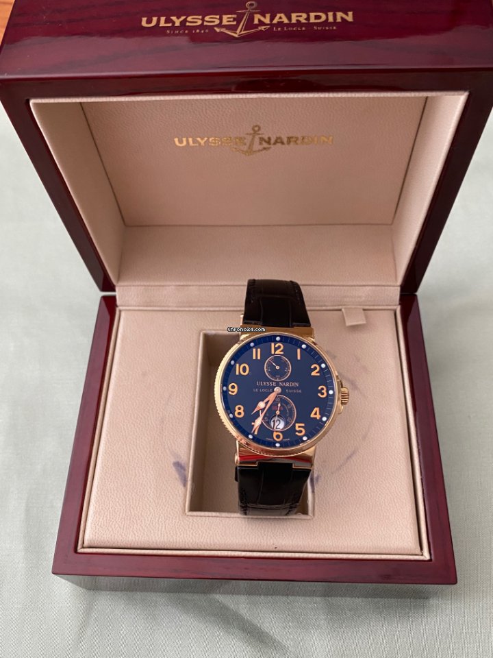 IMG_9081 Ulysse Nardin Marine Chronometer 41mm Mens watch Unisex Automatic Rose gold 266-66-3 62 Replica 4