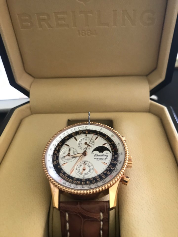 IMG_9081 Breitling Montbrillant Olympus Mens watch Unisex Automatic Rose gold R19350 Replica 4