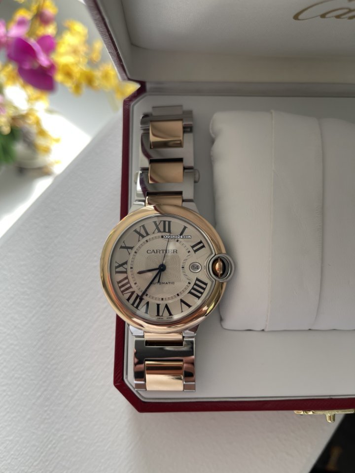 Cartier Ballon Bleu 42mm Mens watch Unisex Automatic Gold Steel W2BB0004 Replica 4