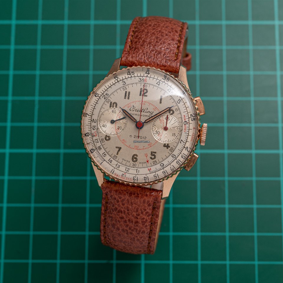 IMG_9081 Breitling Chronomat Mens watch Unisex Manual winding Rose gold 769 Replica 4