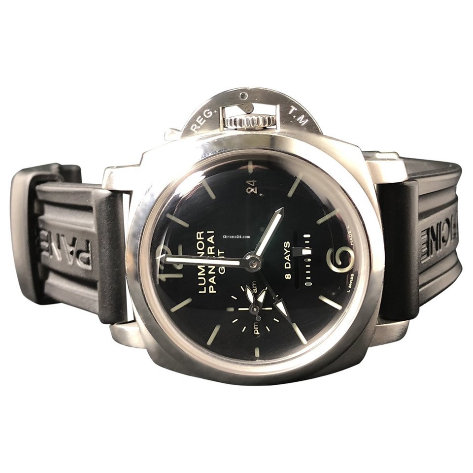 IMG_9081 Panerai Luminor 1950 8 Days GMT Mens watch Unisex Manual winding Steel PAM 00233 Replica 4