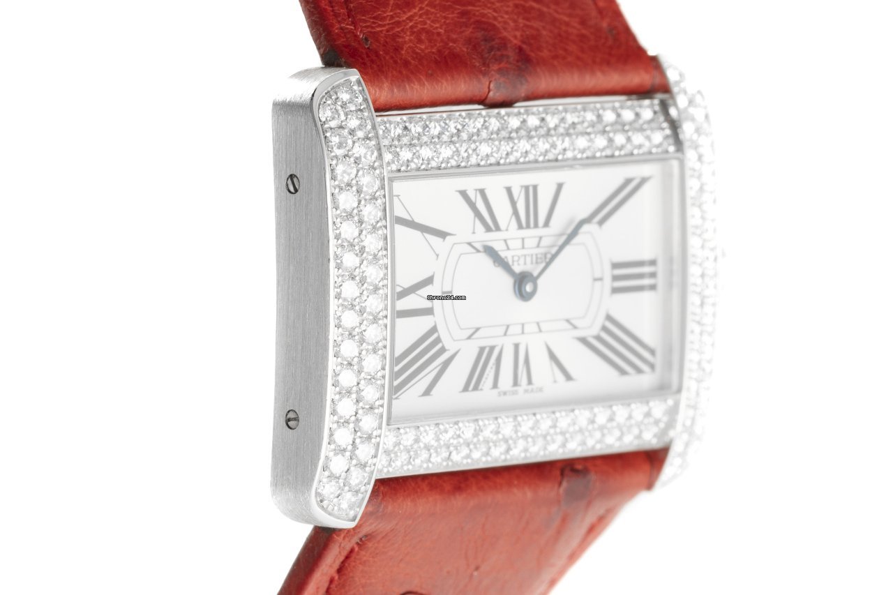 IMG_9081 Cartier Tank Divan Womens watch Quartz White gold 2614 Replica 4