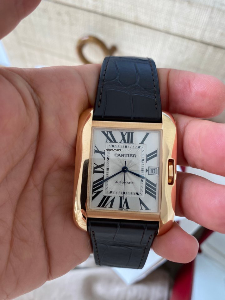 IMG_9081 Cartier Tank Anglaise Mens watch Unisex Automatic Rose gold W5310004 Replica 4