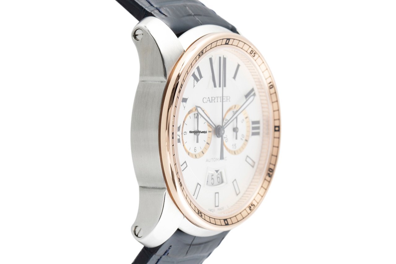 Cartier Calibre de Cartier Chronograph Mens watch Unisex Automatic Gold Steel W7100042 Replica 4