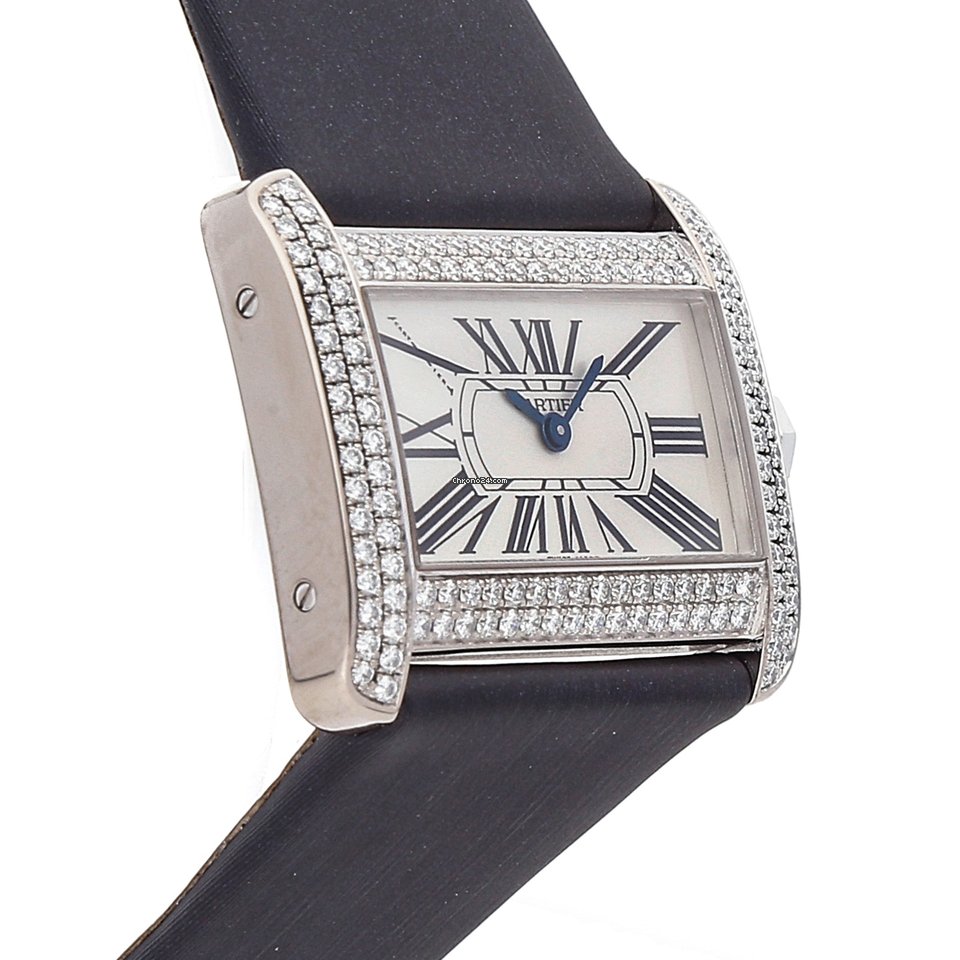 IMG_9081 Cartier Tank Divan Womens watch Quartz White gold WA301236 Replica 4