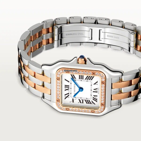 IMG_9081 Cartier Panthere Womens watch Quartz Gold Steel W3PN0007 Replica 4