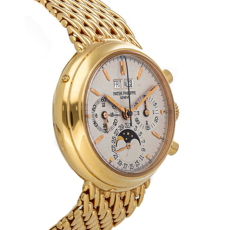Patek Philippe Perpetual Calendar Chronograph Mens watch Unisex Manual winding Yellow gold 3970 002R Replica 4