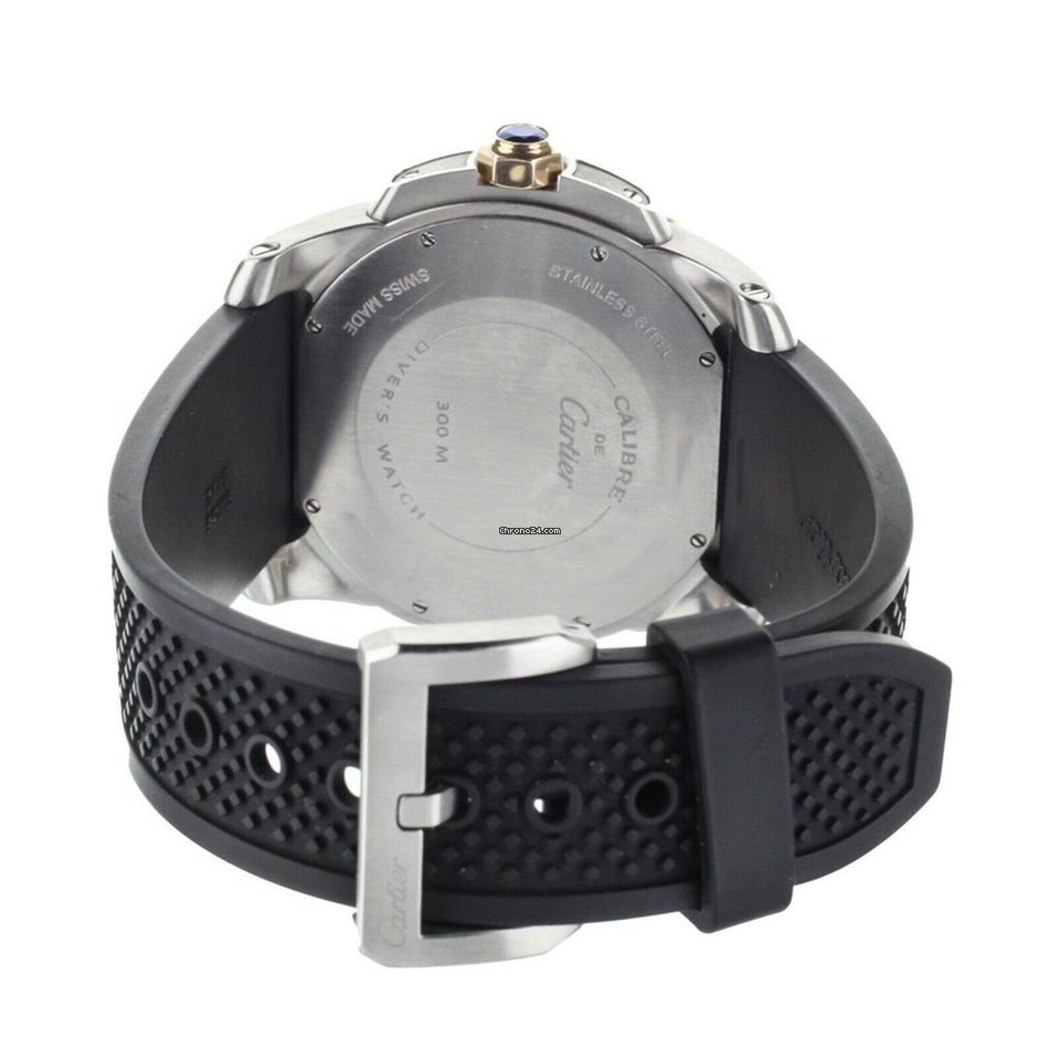 IMG_9081 Cartier Calibre de Cartier Diver Mens watch Unisex Automatic Gold Steel W710055 Replica 4