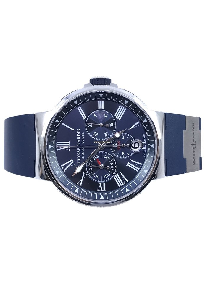 IMG_9081 Ulysse Nardin Marine Chronograph Mens watch Unisex Automatic Steel 1533-150-3 43 Replica 4