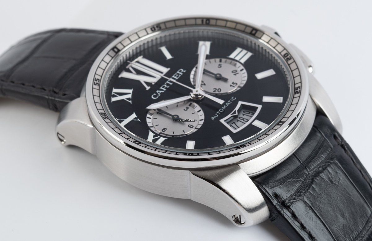 IMG_9081 Cartier Calibre de Cartier Chronograph Mens watch Unisex Automatic Steel W7100060 Replica 4