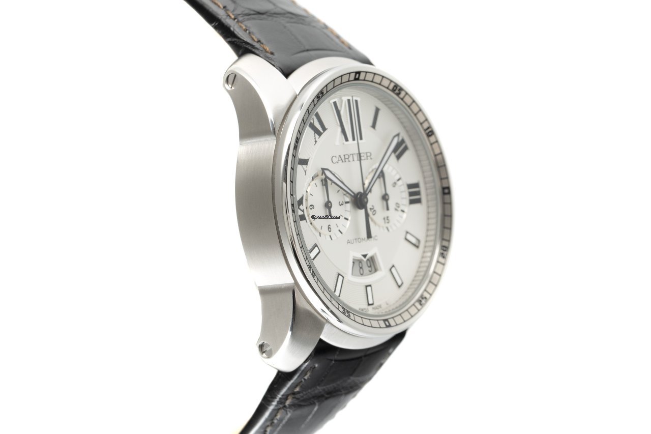 IMG_9081 Cartier Calibre de Cartier Chronograph Mens watch Unisex Automatic Steel W7100046 Replica 4