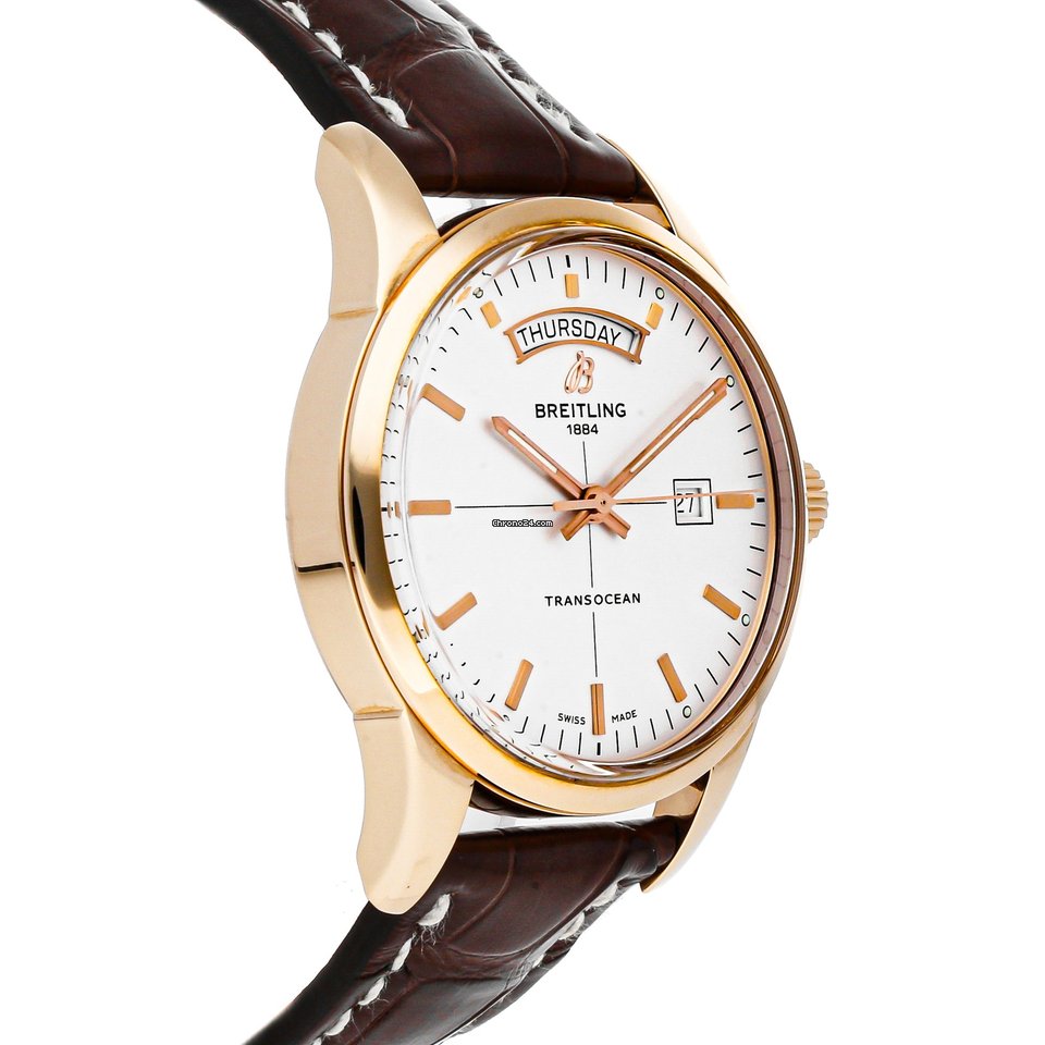 IMG_9081 Breitling Transocean Day & Date Mens watch Unisex Automatic Rose gold R4531012 G752 Replica 4