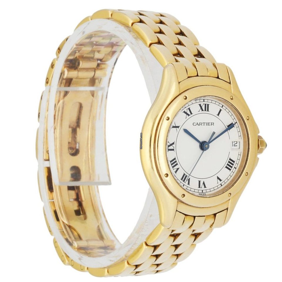 IMG_9081 Cartier Cougar Womens watch Quartz Yellow gold 887906 Replica 4