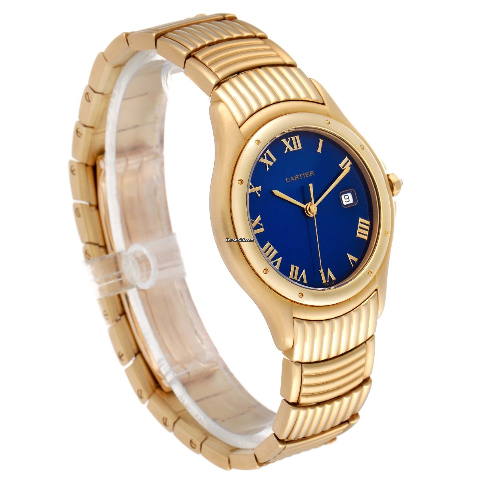 IMG_9081 Cartier Cougar Mens watch Unisex Quartz Yellow gold 11651 Replica 4