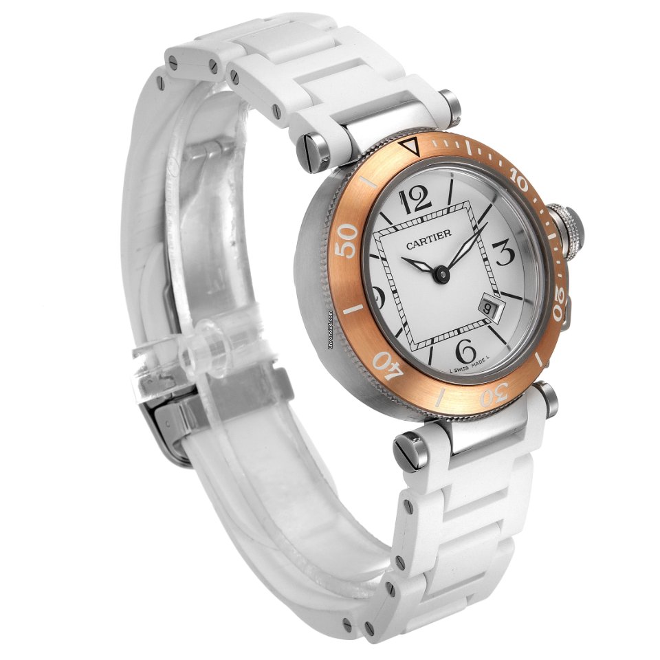 IMG_9081 Cartier Pasha Seatimer Mens watch Unisex Quartz Steel W3140001 Replica 4