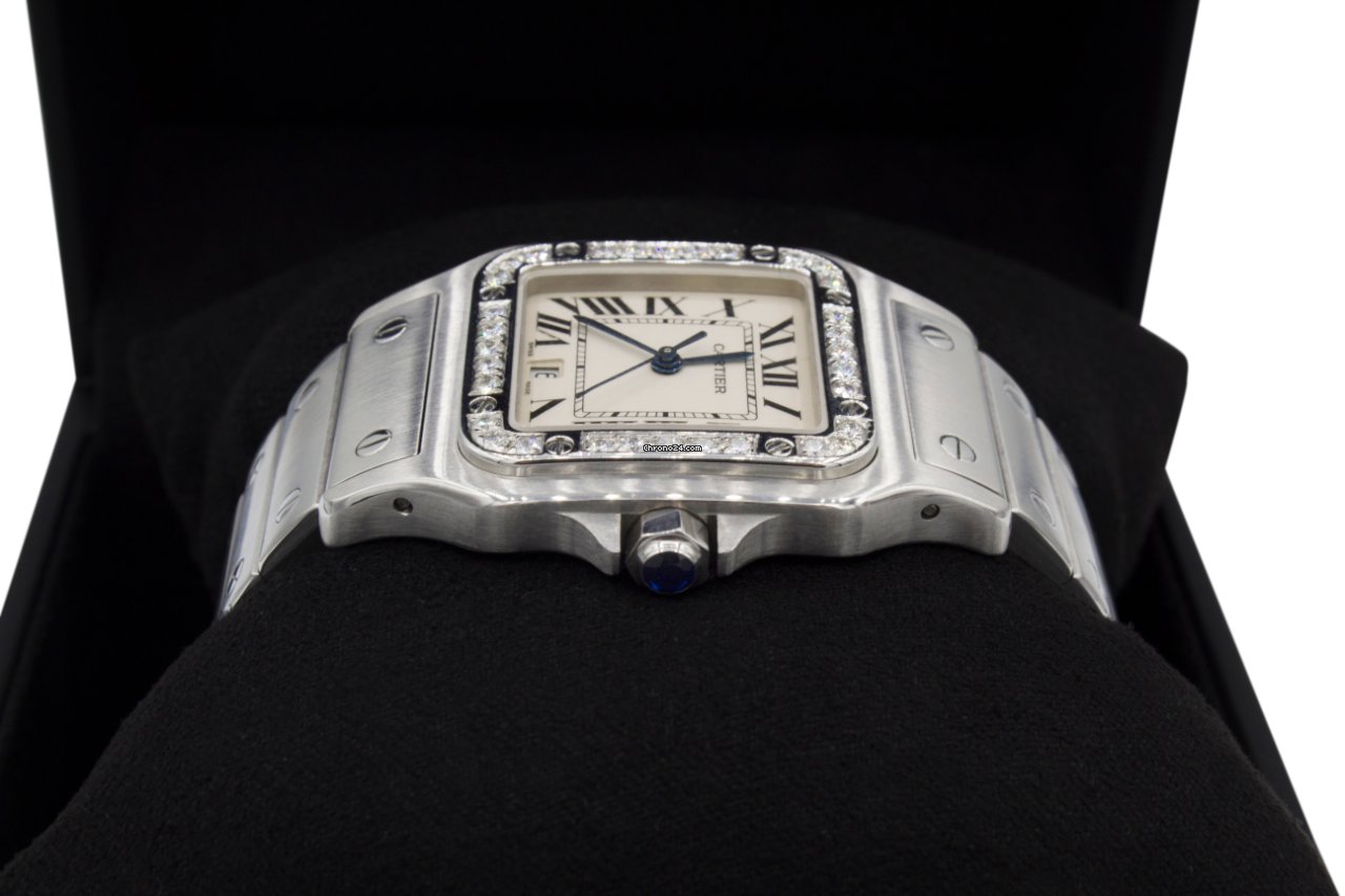 IMG_9081 Cartier Santos Galbee Mens watch Unisex Quartz Steel 1564 Replica 4