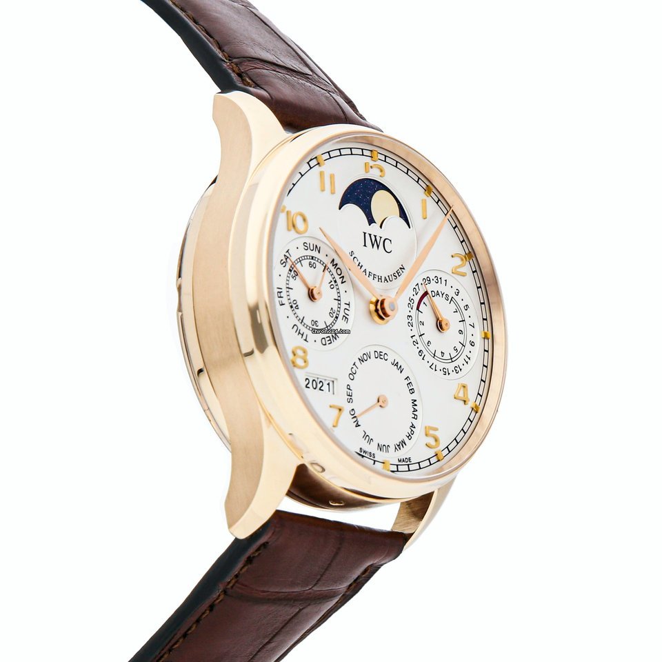 IMG_9081 IWC Portuguese Perpetual Calendar Mens watch Unisex Automatic Rose gold IW5022-13 Replica 4