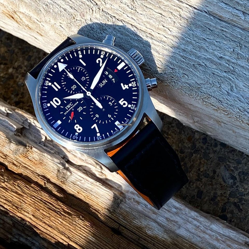 IWC Pilot Chronograph Mens watch Unisex Automatic Steel IW377701 Replica 4