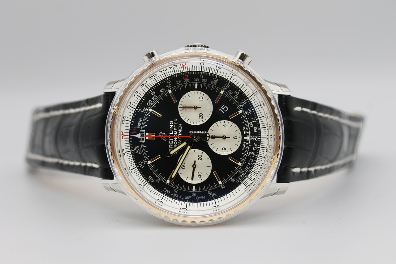IMG_9081 Breitling Navitimer 01 (46 MM) Mens watch Unisex Automatic Gold Steel UB0127211B1P2 Replica 4