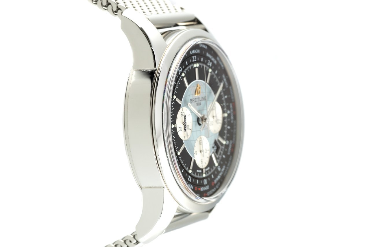 Breitling Transocean Chronograph Unitime Mens watch Unisex Automatic Steel AB0510U4 BB62 Replica 4