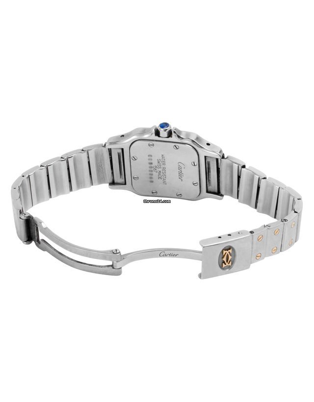 IMG_9081 Cartier Santos Mens watch Unisex Quartz Gold Steel W20031C4 1567 Replica 4