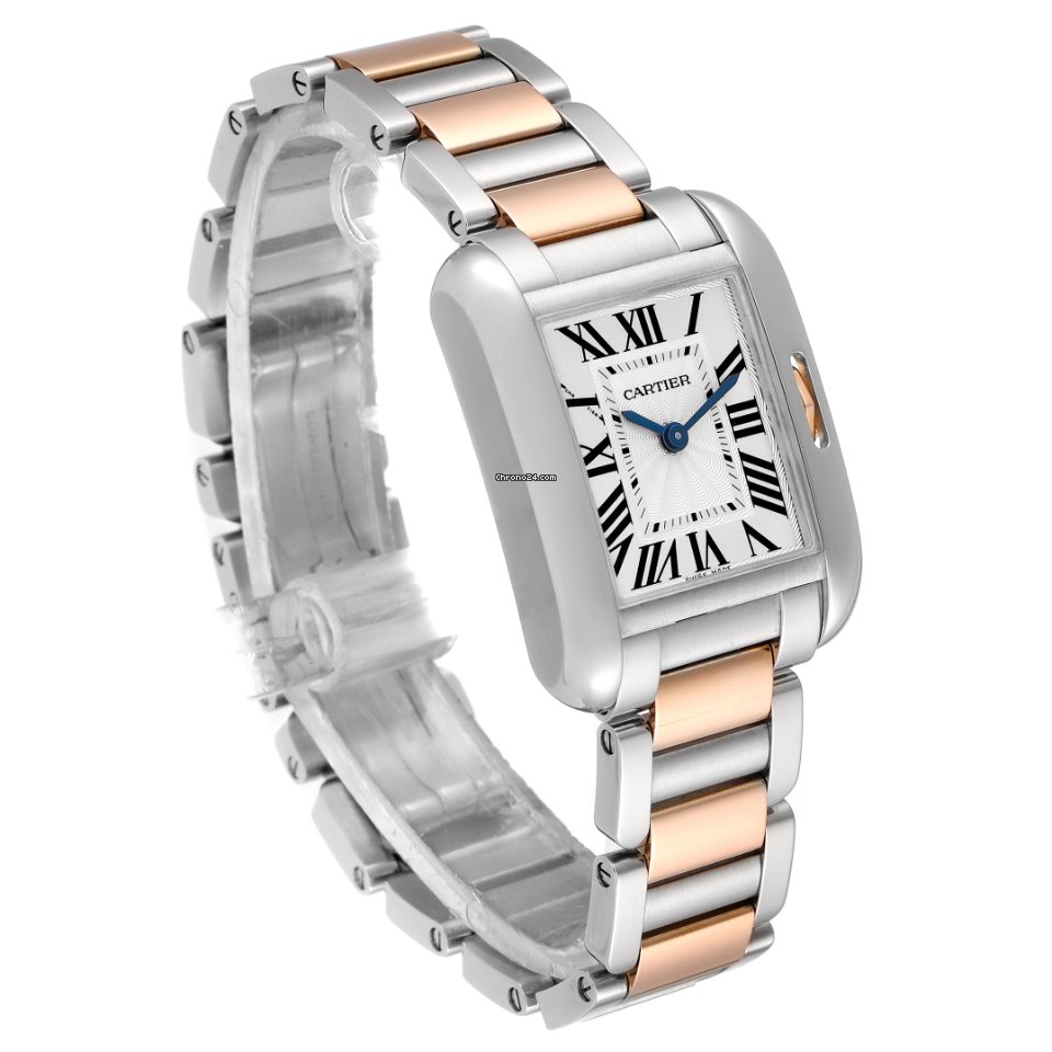 IMG_9081 Cartier Tank Anglaise Womens watch Quartz Gold Steel W5310019 Replica 4