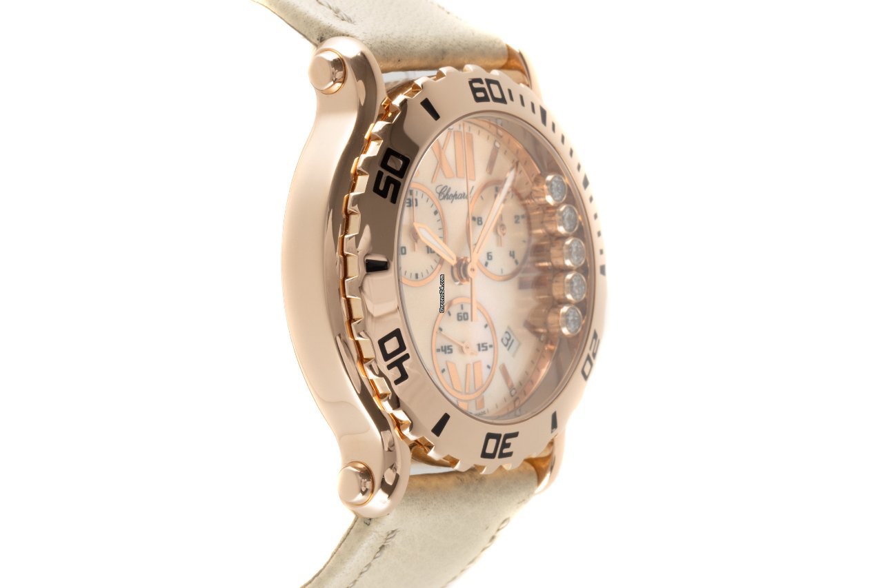 IMG_9081 Chopard Happy Sport Womens watch Quartz Red gold 1269 Replica 4