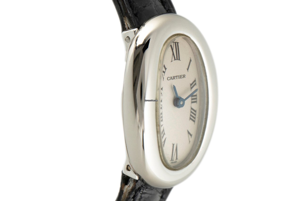 IMG_9081 Cartier Baignoire Womens watch Quartz White gold 2369 Replica 4