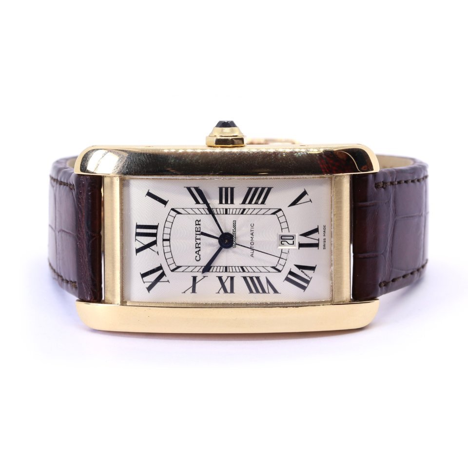 IMG_9081 Cartier Tank Americaine Mens watch Unisex Automatic Yellow gold 2926 Replica 4