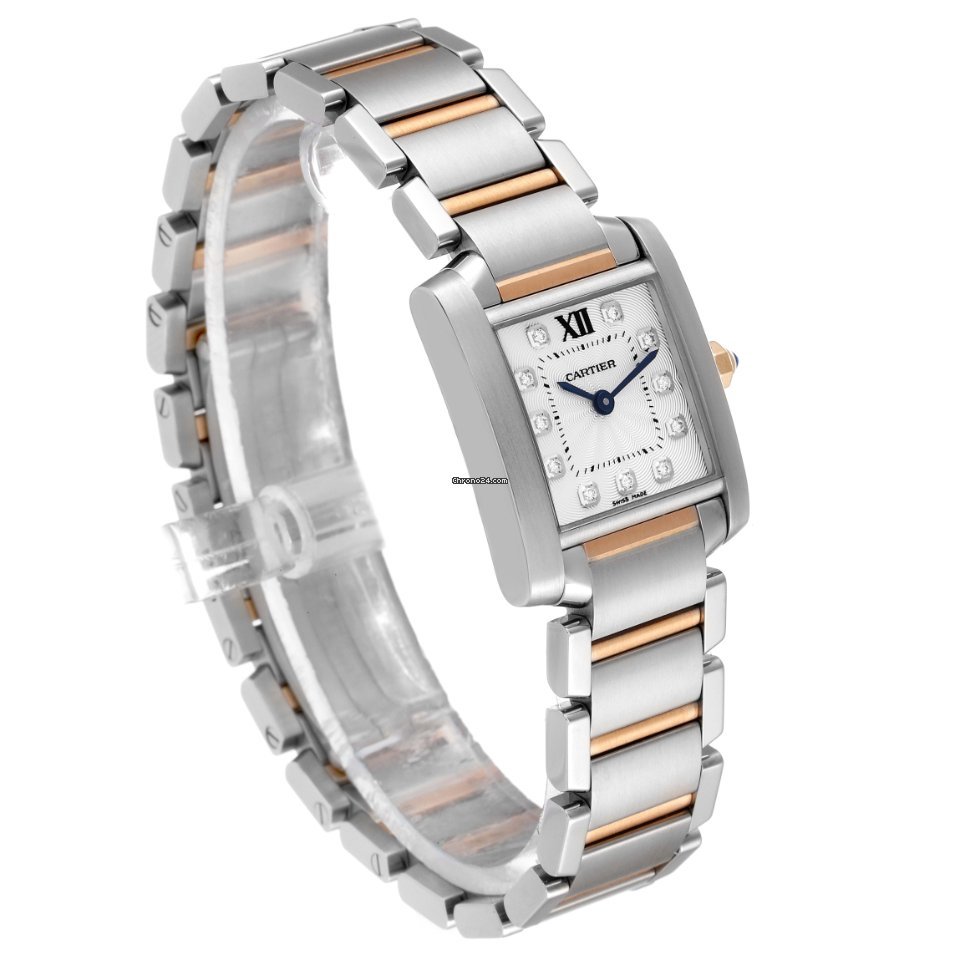 IMG_9081 Cartier Tank Francaise Womens watch Quartz Gold Steel WE110004 Replica 4